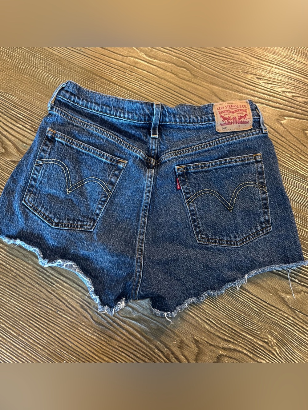 Levi’s 501 Women’s Denim Cutoff Shorts W31 Blue Raw Hem